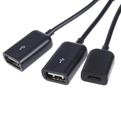 China Driver Factory Price Free High Speed ​​Charging 3-in-1 Hub USB Type-C 3.1 Type-C To Dual 2 USB2.0 Port Hub +Micro USB OTG Cable for sale