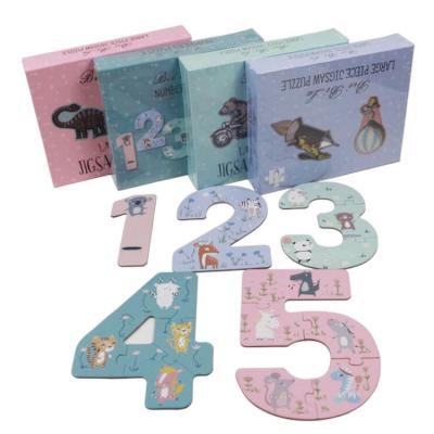 China New Design Animals Alphabet Number Cartoon Toy 2021 New Design Kids Baby Game Jigsaw Puzzle Custom Shape Large Educational Piece for sale