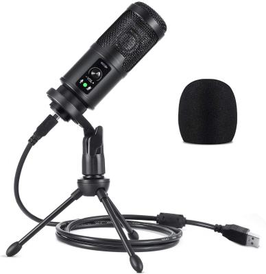 China USB Lightweight Professional Microphone Noise Canceling Portable Condenser Microphone with Desktop Stand Streaming Podcast for Laptop Mac for sale