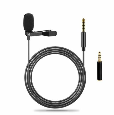 China Lavalier Microphone 3.5mm for Live Equipment Smartphone Mic Phone Lapel Camera Lavalier Recording Microphone with Clip for sale