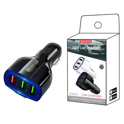 China 3 Left +QC 3.0 Quick Charge 3A 3.0 USB Car Charger For iPhone Samsung Xiaomi Car Charger QC 3.0 QC 4.0 Mobile Phone USB Fast Charger for sale