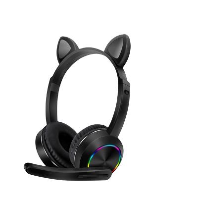 China Newest Best Headband Gift Headphones For Kids Gaming Headset Cute Cat LED Light Stereo High Fidelity Headphones With Microphone for sale