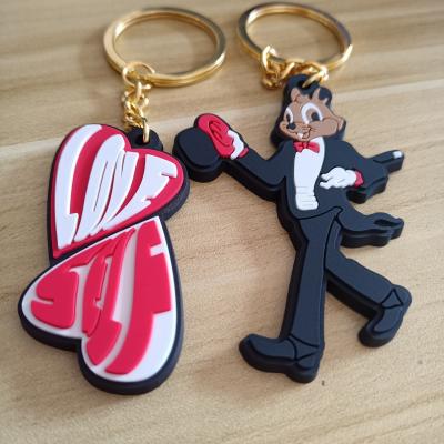 China Fashional Custom 2d Embossing 3d Logo PVC Key Chain Gifts Custom Embossing Rubber Soft Key Chain Souvenir Printing for sale