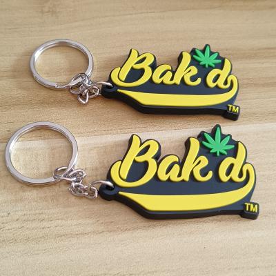 China Fashional Souvenir Gifts Personalized Logo Rubber Gift 2D Key Chain for sale