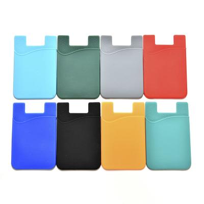 China Card Factory Silicone Phone Custom Sticky Wallet Phone Wallet Excellent, Flash Silicone Phone Holder Stand Wallet With 3m Sticker for sale