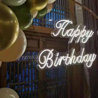 China Simple Modern Happy Birthday Party Decoration LED Light Letters Signs , Neon Letters Signage for sale