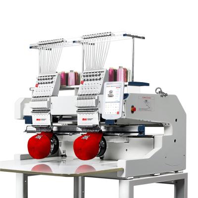 China BAI Hotels 400*450mm 2 Head 12/15 Needles Computer 3d Puff / Foam Richardson Knitted Hat Embroidery Machine for sale