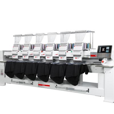 China High Speed ​​Hat/Shirt/Flat/3D/Sequin/Cording/Beading/Chenille/Boring BAI Top Quality Six Heads T-shirt Garment Embroidery Machine For Garments for sale