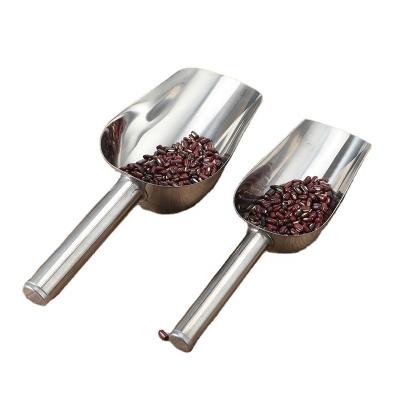 China Stainless Steel Mouth Dried Fruit Spoon Supermarket Soy Scoop Sugar Shovel Kitchen Viable Round Ice Cream Scoop for sale