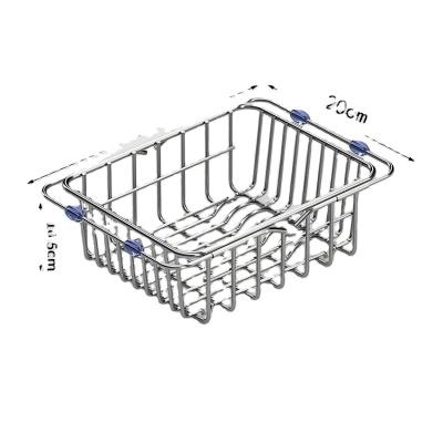 China Easy Pack Easy Pack 304 Stainless Steel Kitchen Adjustable Armrest Telescoping Drain Basket for sale