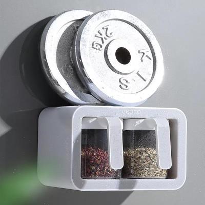 China Sustainable Hot Selling Spice Set Pot Kitchen Wall Rack Plastic Seasoning Box With Handle for sale