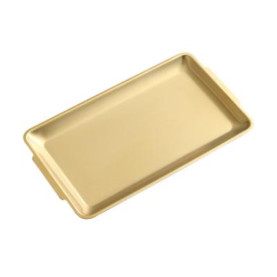 China Sustainable Custom Korean Food Plates Dinner Rectangle Dishes Tray Kitchen Plates Food Lunch Dish 304 Stainless Steel Sauce Dish for sale