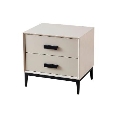 China Wholesale Italian Nordic Modern Minimalist Wooden Storage Furniture Storage Cabinets Factory Bedside Beige Bedside Cabinets for sale