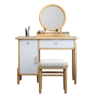 China Nordic solid wood economic makeup table Japanese household simple storage dressing table log dressing table small for sale