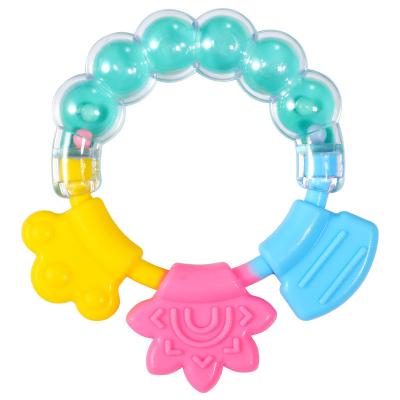 China New Bpa Free Wholesale Antibacterial Ring Bell Organic Soft Food Grade Soft Silicone Custom Baby Teething Teether Toys for sale