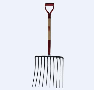 China Forged 10 Teeth Garden Labor 74009 Full Hanop Forkwith Ash Wood Handle Iron Y Handle for sale