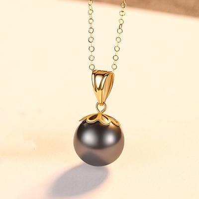 China TRENDY clavicle chain bridesmaid jewelry 18k osegold natural tahitian gold pearl necklace for sale