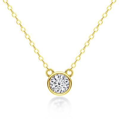 China TRENDY fashion minimalist white gold plated moissanite 925 sterling silver necklace diamond jewelry 1carat for sale