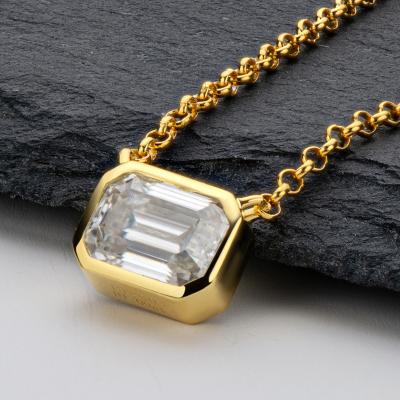 China Trendy Tasty Minimalist Fashion 925 Sterling Silver 18k Gold Plated Jewelry Moissanite Diamond Necklace For Women for sale