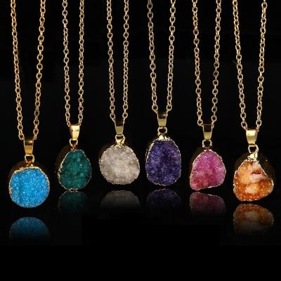 China TRENDY Natural Stone Charm Jewelry Fashion Necklace Women Accessories Crystal Stone Necklace for sale