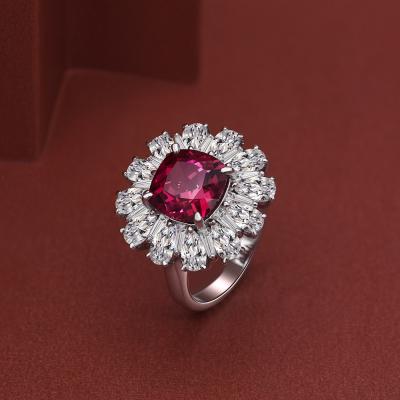 China Latest Ring Design 925 Trendy Silver Silver Diamond Ring Jewelry Woman Fashion Red Ring 2020 for sale