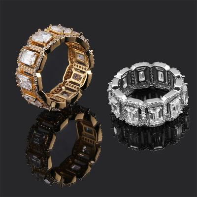 China 2020 FASHIONABLE Simple Cubic Zirconia Ice Ring Hip Hop Jewelry Gold A.C.A. Tennis Men's Ring Jewelry for sale