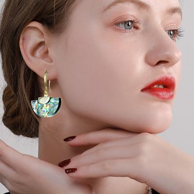 China 2021 FASHIONABLE new vintage creative earring hooks abalone natural shell dangle earring for sale