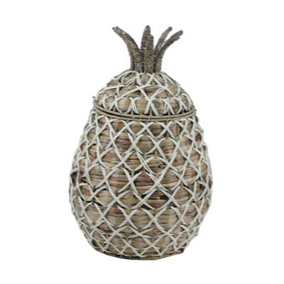 China New Sustainable Creative Handmade Pineapple Shaped Storage Basket Wrapped Decorative Storage Basket for sale