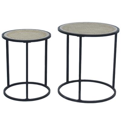 China (Size) stainless steel metal adjustable detachable coffee table, a luxury round table set of 2 coffee tables for sale