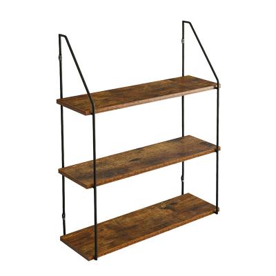 China Minimalist KD Shelf 3 Layer Wall Shelf Black Color Storage Shelves In Living Room for sale