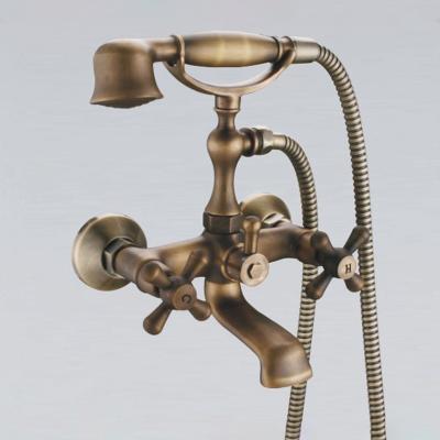 China Sense Faucets Antique Look Bathtub Faucet Wall Mounted Hot And Cold Widespread for sale