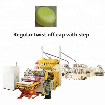 China Automatic Regular Food Twist Off Cap With Step Making Production Line Aluminum Capsule Manufacturing for sale