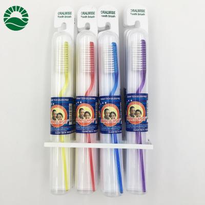 China Africa Daily Extra Hard Bristle Plastic Case Toothbrush Smoking Adult Toothbrush for sale