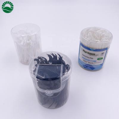 China PTFE Or Nylon 100 Or 50 Pcs Packing In Plastic Box Y Shape Bamboo Tooth Floss Dental Pick for sale