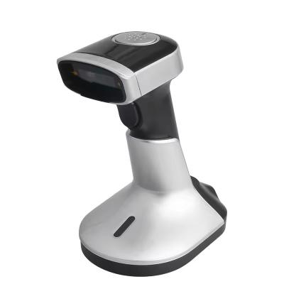 China Handheld Barcode Scanner 1D Qr Code With Charging Stand USB Wireless Bluetooth Barcode Reader for sale