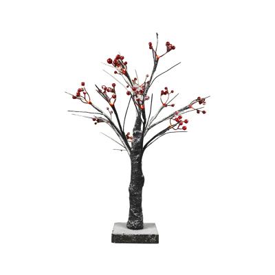 China Artificial Crystal 45cm INDOOR Festival Fruit Battery Cable Christmas Birch Tree Flower Lights Snowfall Lamp for sale