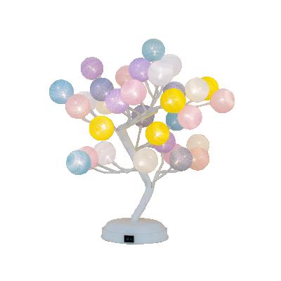 China 45cm INDOOR Christmas Battery Artificial Branch Led Cotton Ball Bonsai Tree Light Table Lights For Room Party Wedding Decoration for sale