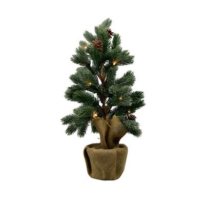 China Hot Sale INDOOR Christmas 55cm Room Decoration Led Table Simulate Evergreen Pine Leaves Cone Tree Light for sale