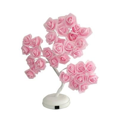 China 45cm rose hot sale 3d simulation Rose Flower Bonsai Tree Light of tree lights 45cm sale metal trunk Table decoration waterfall led lights for sale