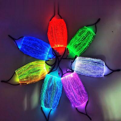 China Party Decoration Halloween Party LED Face Cover Fiber Optic Colorful Flashing Glowing Mask for sale