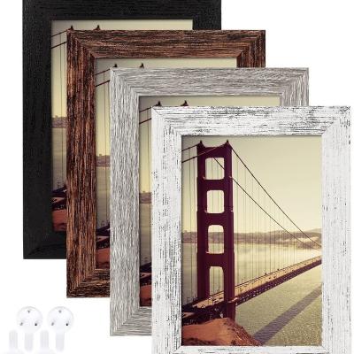 China Wall or tabletop Amazon Best Seller Rustic Picture Frames Display Wood Photo Frames for Wall or Tabletop for sale