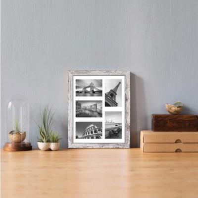 China Wall or tabletop Table Top and Wall Hanging 11x14 Display  Five 4x6 Frame Openings Frame Without Mat Wood  Collage Picture Frame for sale