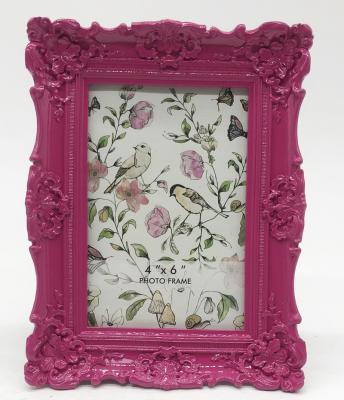 China Plastic 4x6 5x7 8x10 Ornate Antique Blue Gold Vintage Photo Frame for Tabletop or Wall for sale