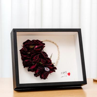 China Table Top or Wall Decor High Quality Wholesale 5x7 8x10 A4 Picture Display Black Solid Wood Deep Shadow Box Frame for sale