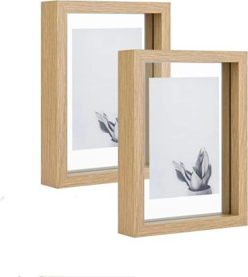 China Modern Stylish Amazon Best Seller Double Sided Glass Wall Art  Floating Picture Frame for sale