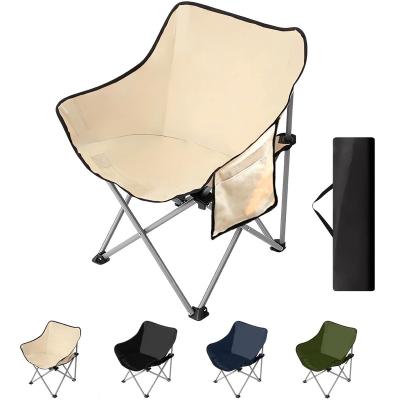 China Modern Wholesale Outdoor Camping High Back Moon Chair Camping Moon Chair Armrest Folding Camping Chair for sale