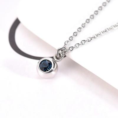 China Cute Custom Chain Choker Necklaces Stainless Steel Jewelry Crystal Necklace Pendant For Women for sale