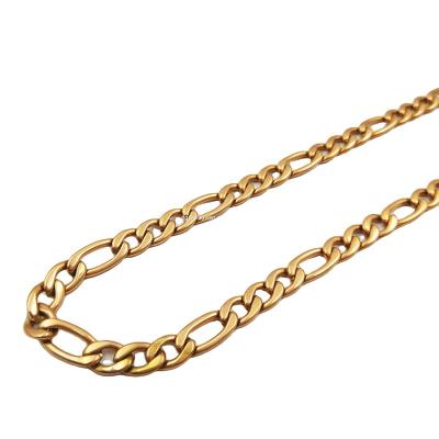 China Fashionable Necklace Man Manufacturer Dongguan Figaro Chain Necklace Custom Rose Gold Plated Chain Jewelry for sale