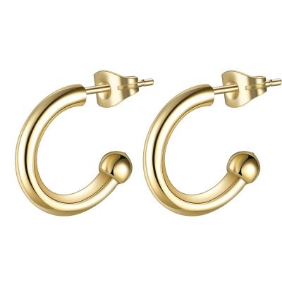 China Wholesale Casual Custom 10mm Huggie/Sporty Jewelry 14K Gold Plated Hoop Earring For Women for sale