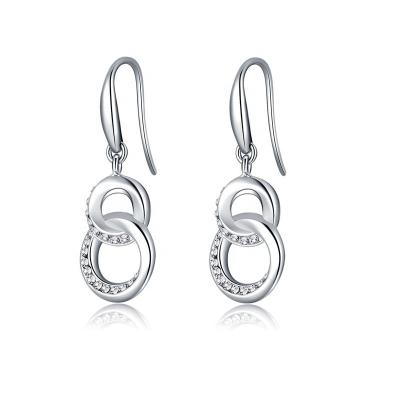 China Customzied Trendy Trendy 316L Stainless Steel Titanium Hoop Earrings With Double Hoops Charm for sale